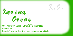 karina orsos business card